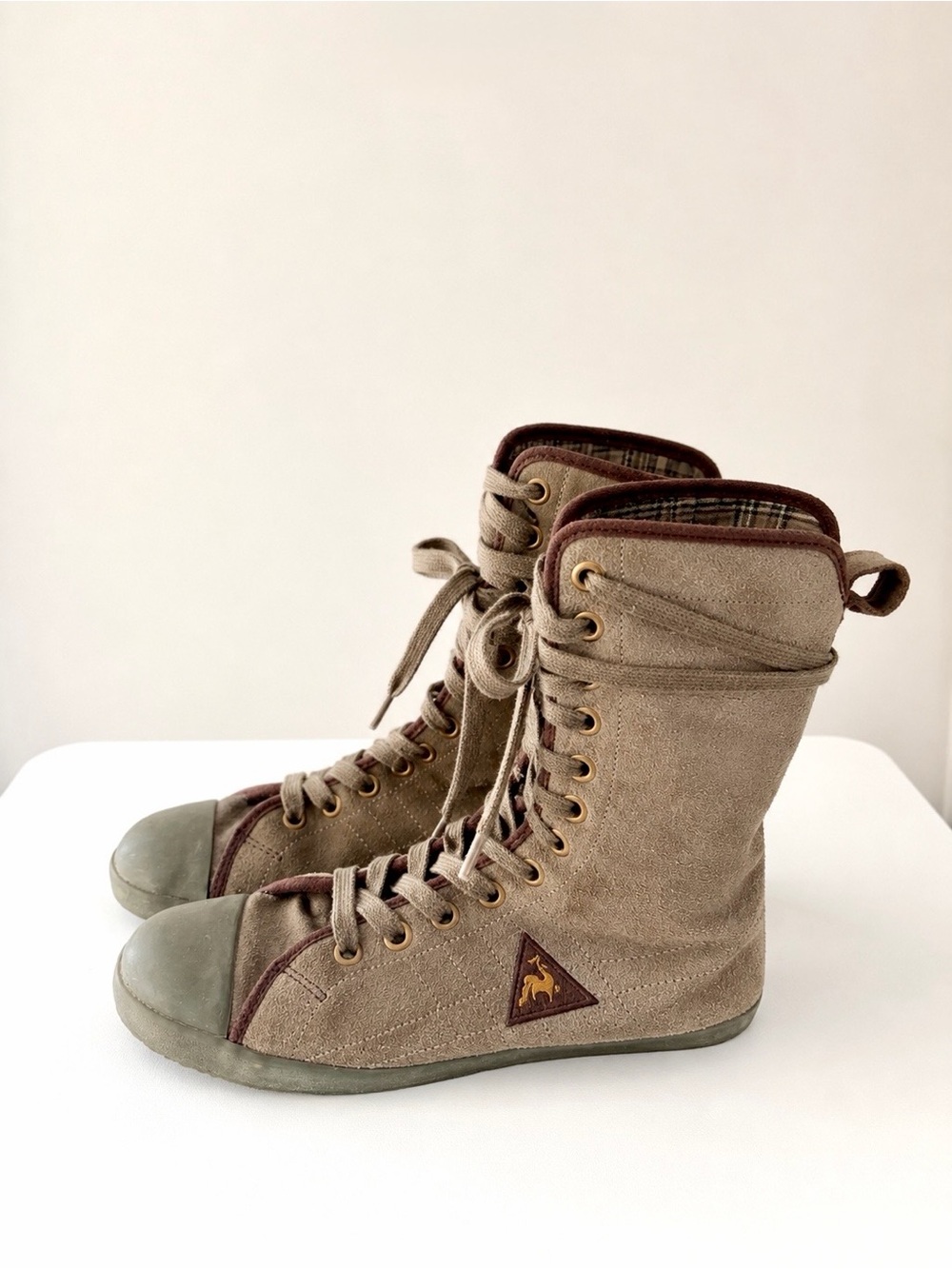 Vintage Le Coq Sportif Davis Cup X-High Suede Boxing-Style Sneaker Boots 7.5
